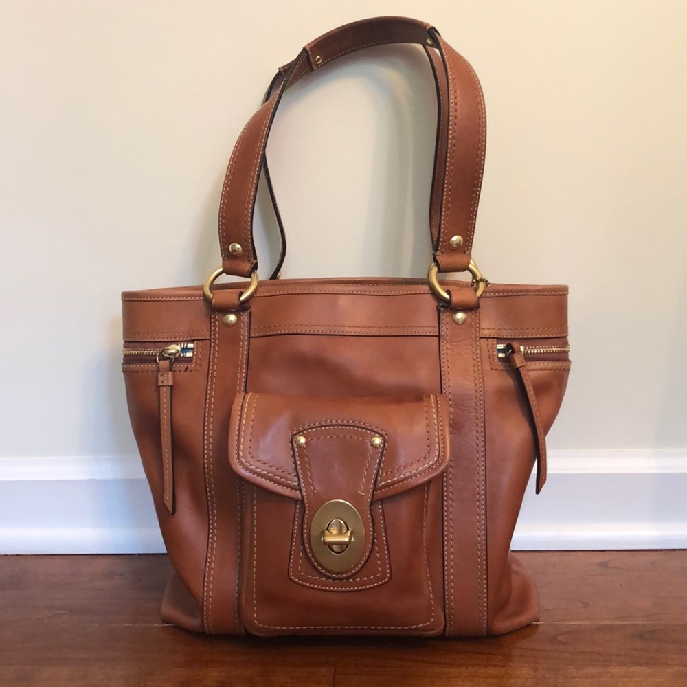 Coach British Tan Leather Tote